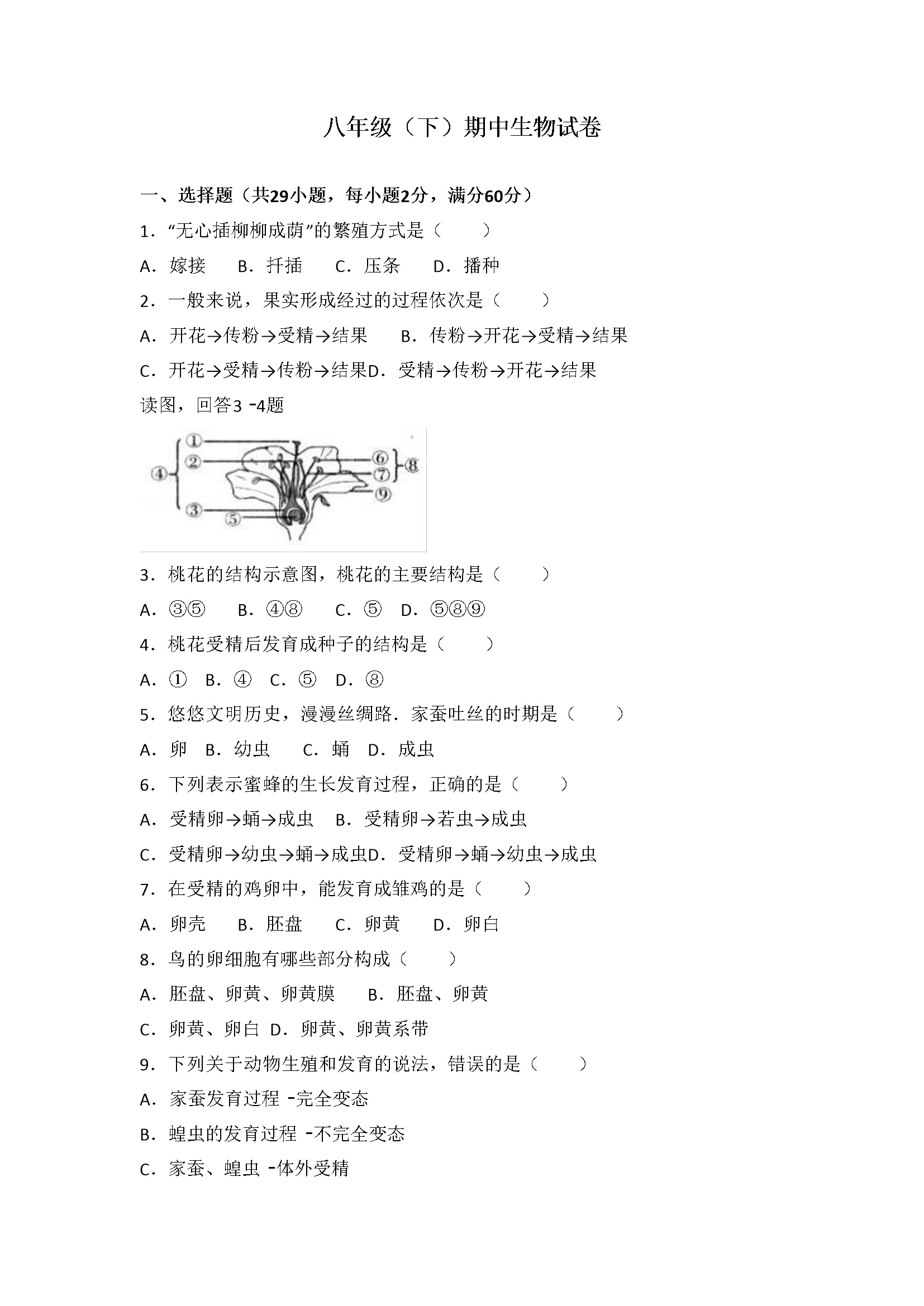 09、期中生物试卷（解析版）