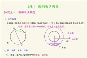 《圆》基础知识笔记：圆中的基本性质，点、线与圆的位置关系
