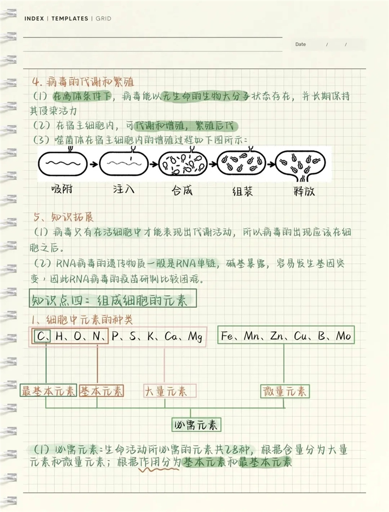 高中生物必修一：元素、化合物和生命系统六个重要知识点～专题笔记