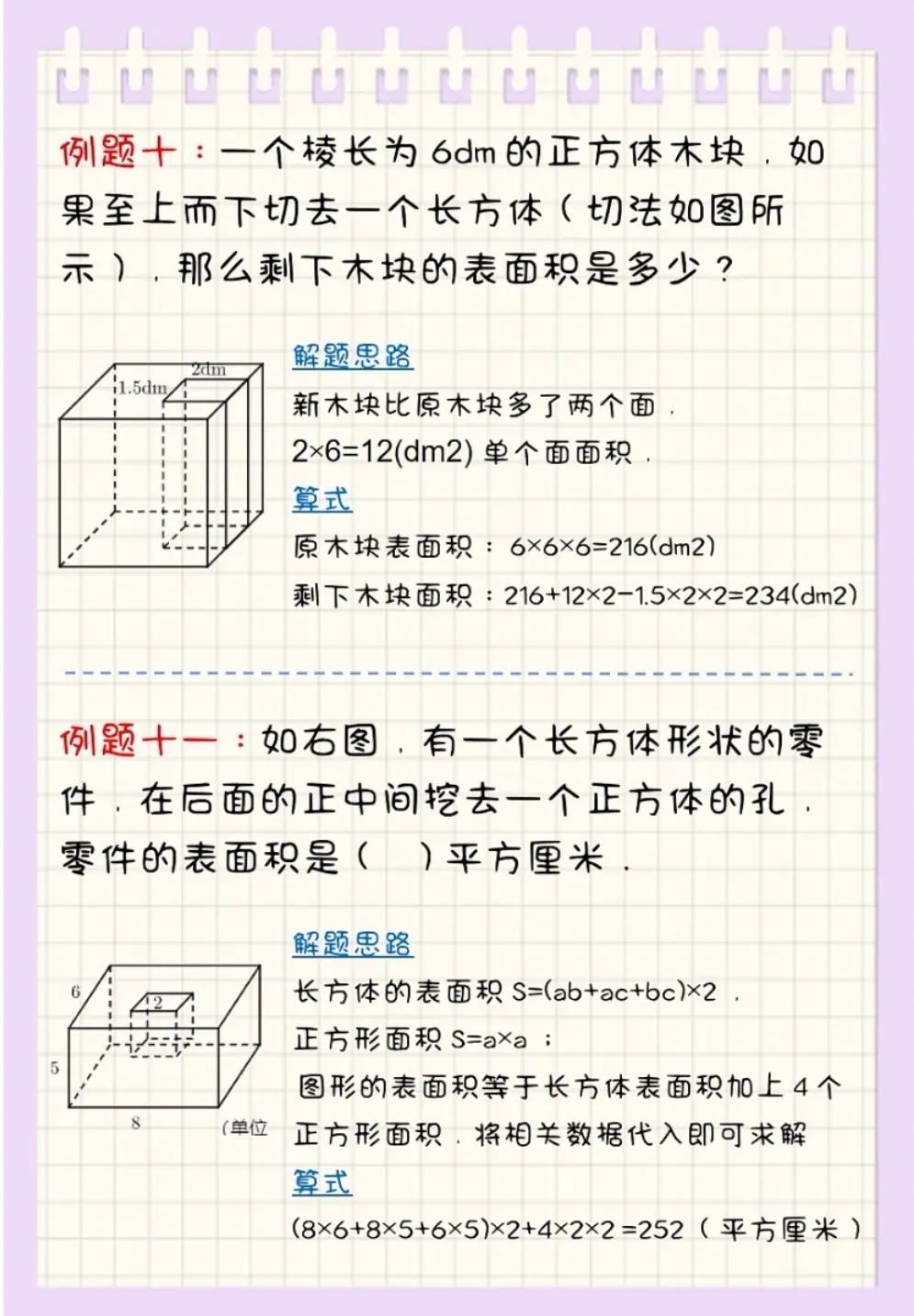 小学五、六年级必考题型：求立体图形的表面积