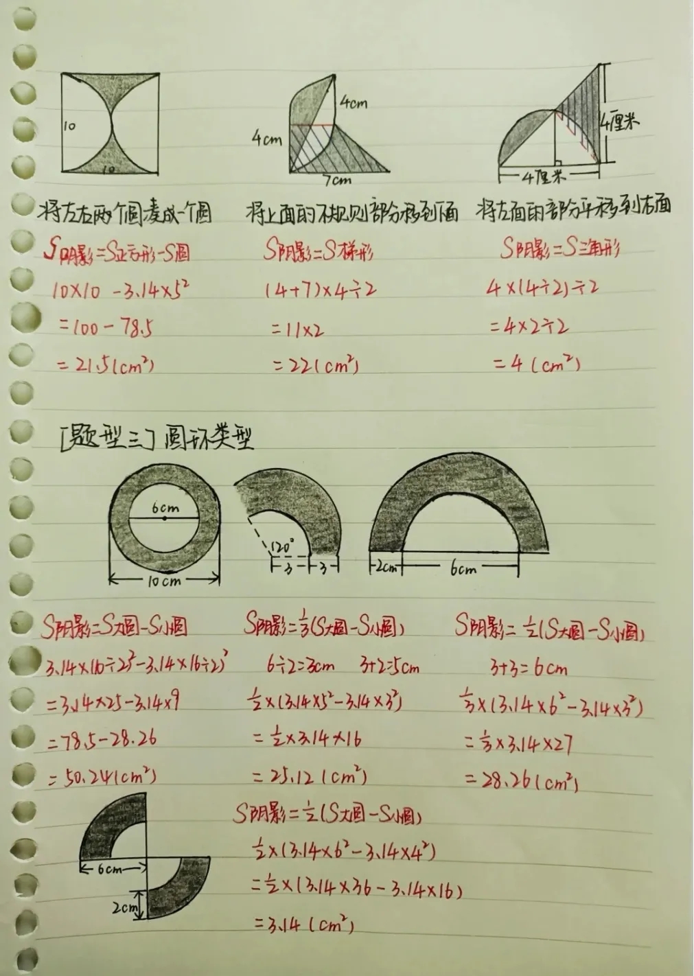 小升初必须掌握的：求阴影部分面积的七种题型。