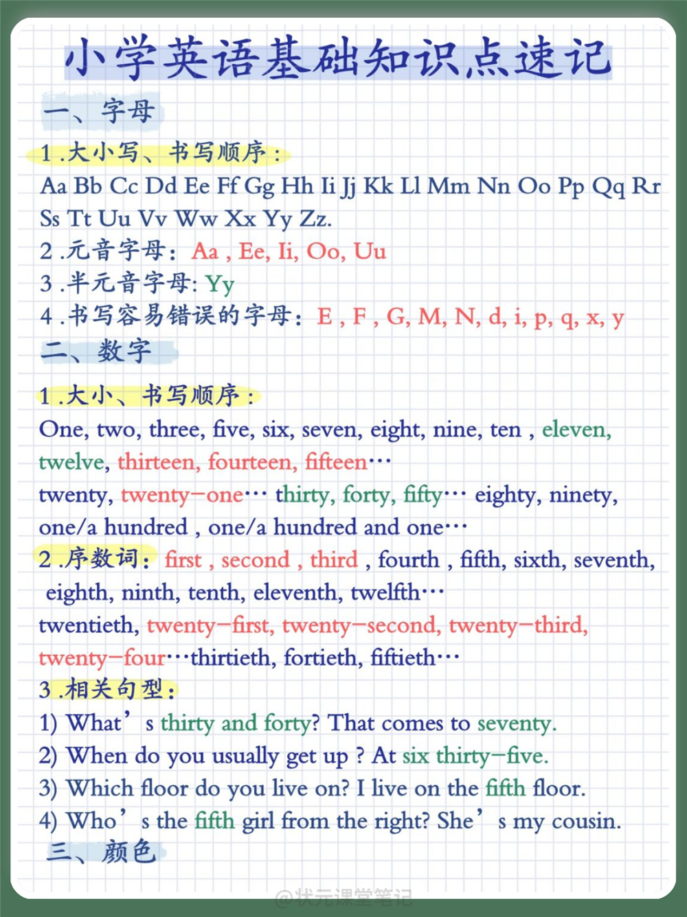 小学生英语1-6年级必考知识点！名词、冠词、形容词、副词，8种时态的时间标志词